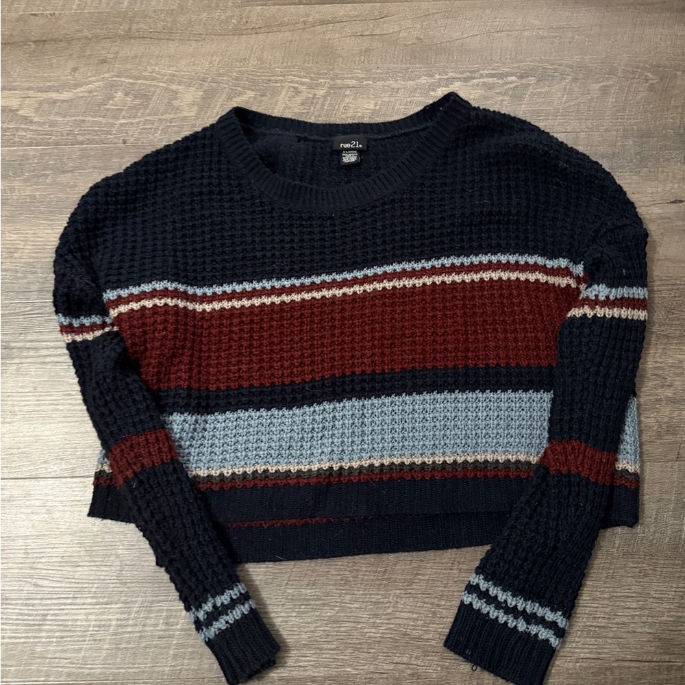 Rue21 Multicolor Striped Crew Neck Sweater